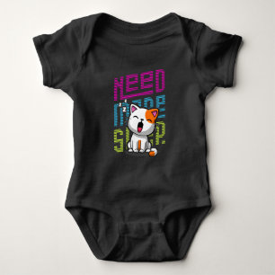 Need more Sleep   Funny Cat cute yawn expression Baby Bodysuit