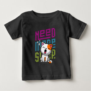 Need more Sleep Funny Cat cute yawn expression Baby T-Shirt