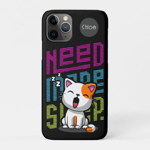 Need more Sleep Funny Cat cute yawn expression Case-Mate iPhone Case