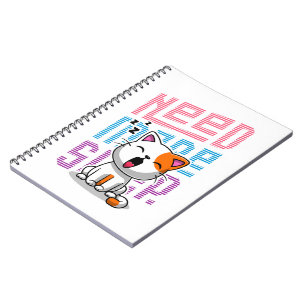 Need more Sleep Funny Cat cute yawn expression Notebook