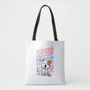 Need more Sleep Funny Cat cute yawn expression Tote Bag