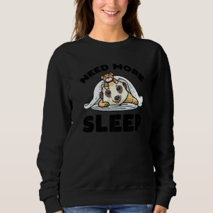 Need More Sleep Napping Meerkat With Stuffed Anima Sweatshirt