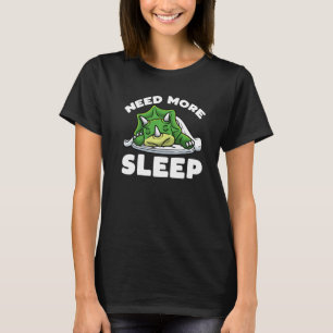 Need More Sleep Napping Triceratops Dinosaur Sleep T-Shirt