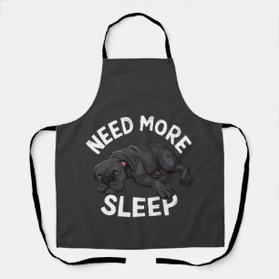 Need More Sleep Tired Dog Illustration for Dog Apron