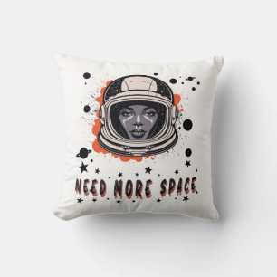 Need More Space – Astronaut Throw Pillow