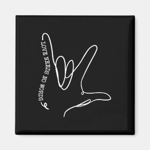 Need No Word Asl Autism Awareness Sped Teacher  Magnet