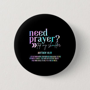 Need Prayer Tap My Shoulder Christian Men Women (o 6 Cm Round Badge