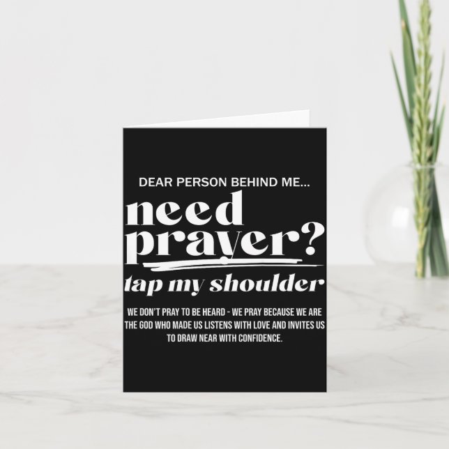 Need Prayer Tap My Shoulder Christian Men Women (o Card (Front)
