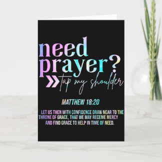 Need Prayer Tap My Shoulder Christian Men Women (o Card