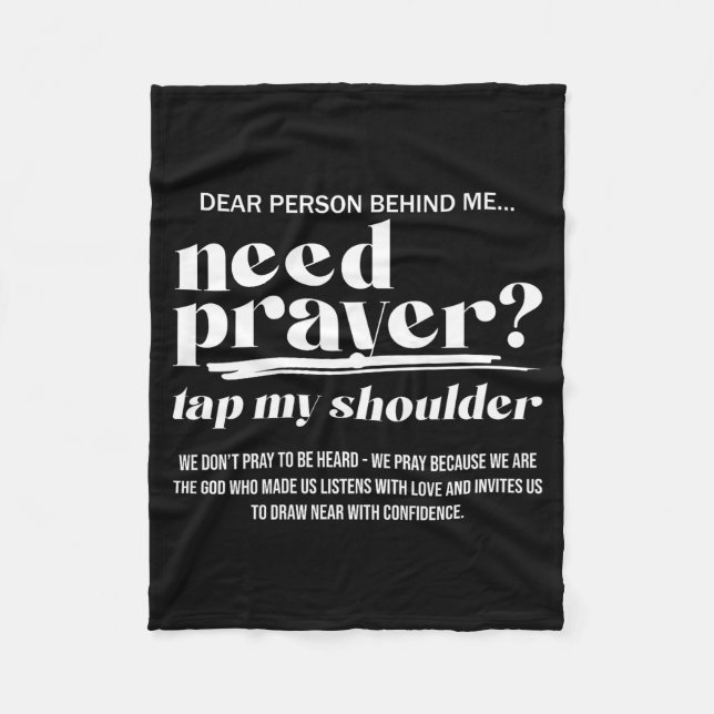 Need Prayer Tap My Shoulder Christian Men Women (o Fleece Blanket (Front)