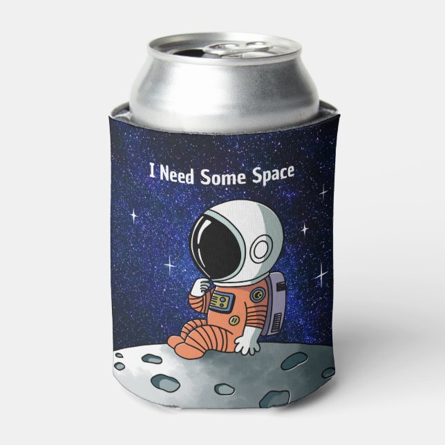 Need Space, Astronaut, Spaceman, Custom Can Cooler (Can Front)