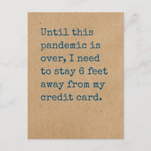 Need to Stay 6 Feet Away from My Credit Card (Front)