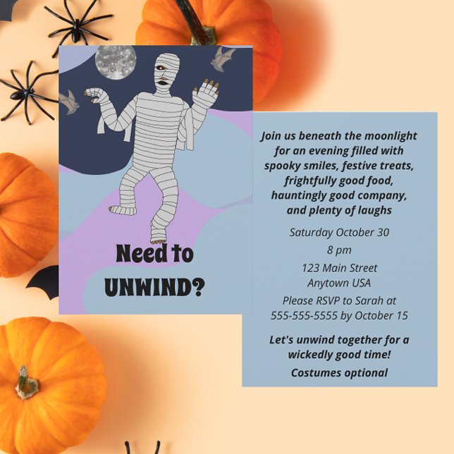 Need to Unwind Halloween Party Invitation (Creator Uploaded)