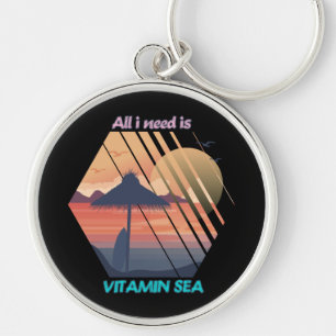 Need Vitamin Sea Sunset Beach Landscape Key Ring