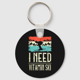 Need vitamin skiing lover ice ski winter sport key ring