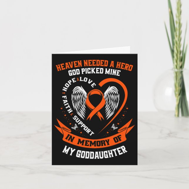 Needed A Hero God Picked My Goddaughter Leukaemia  Card (Front)