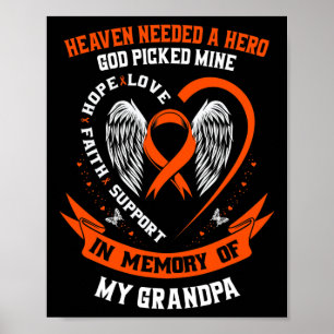 Needed A Hero God Picked My Grandpa Leukaemia Memo Poster