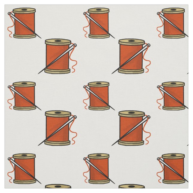 Needle and Thread Design on Fabric Material (Swatch)