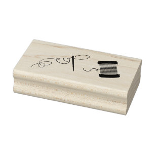 Needle and Thread Rubber Stamp