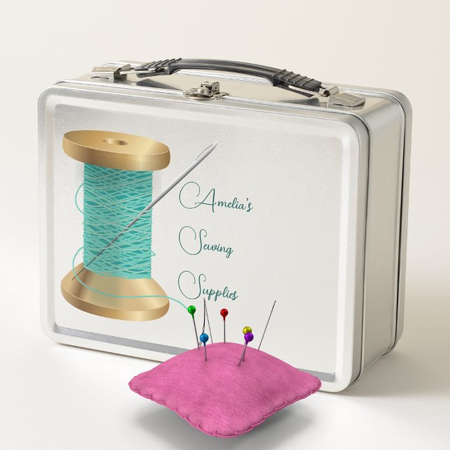 Needle and Thread Sewing Supplies Metal Lunch Box (Creator Uploaded)