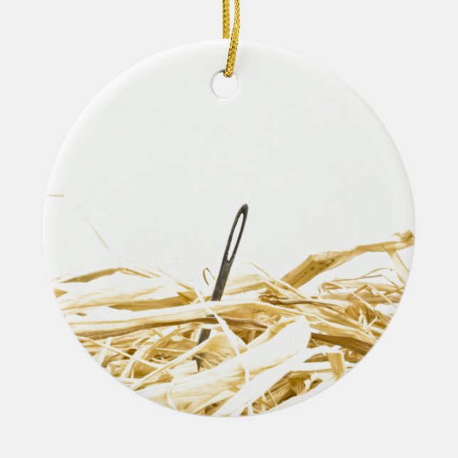 needle in a haystack ceramic tree decoration (Front)