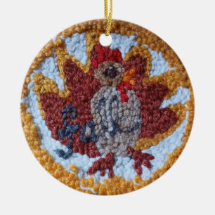 needle punch turkey design decorative ornament