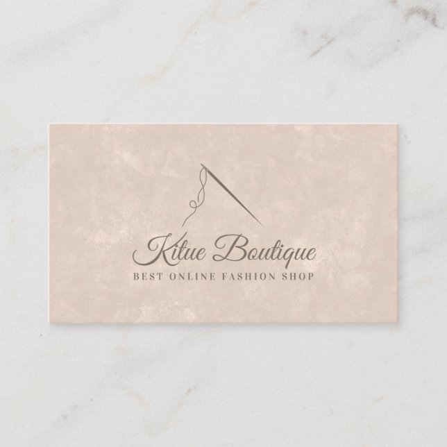Needle Threads Modern Seamstress Sewing Tailor Business Card (Front)