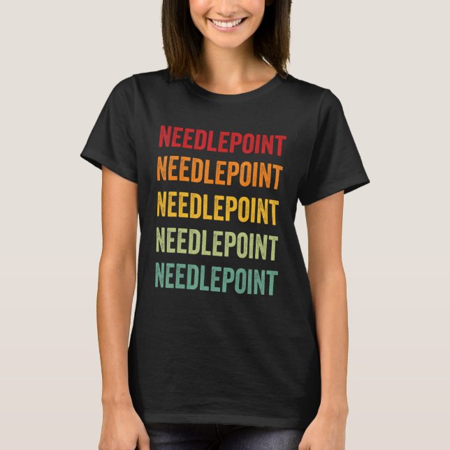 Needlepoint Needlepoint Hobbyist Rainbow Design T-Shirt (Front)