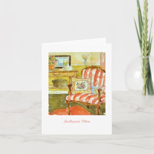 Needlepoint Pillow Greeting Card (Front)