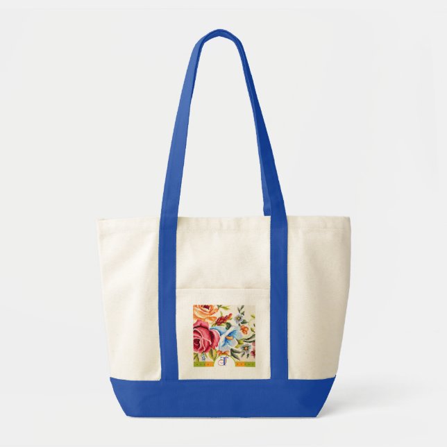 Needlepoint with Monogram Tote Bag (Front)