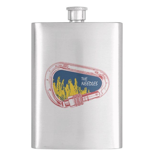 Needles Climbing Carabiner Hip Flask (Front)