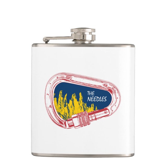 Needles Climbing Carabiner Hip Flask (Front)