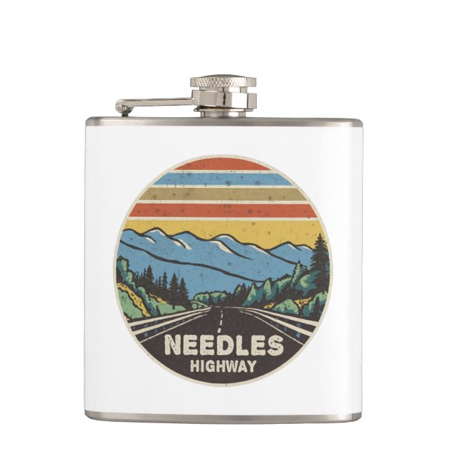 Needles Highway South Dakota Mountains Hip Flask (Front)