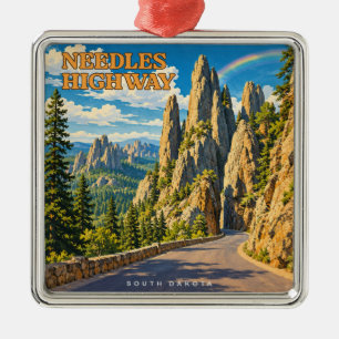 Needles Highway South Dakota Rainbow Metal Tree Decoration
