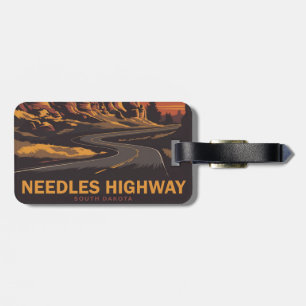 Needles Highway South Dakota Red Sky Luggage Tag