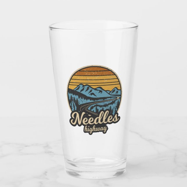 Needles Highway South Dakota Retro Glass (Front)