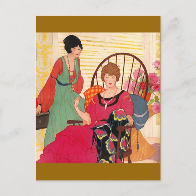 Needlework Vintage 1923 Postcard (Front)