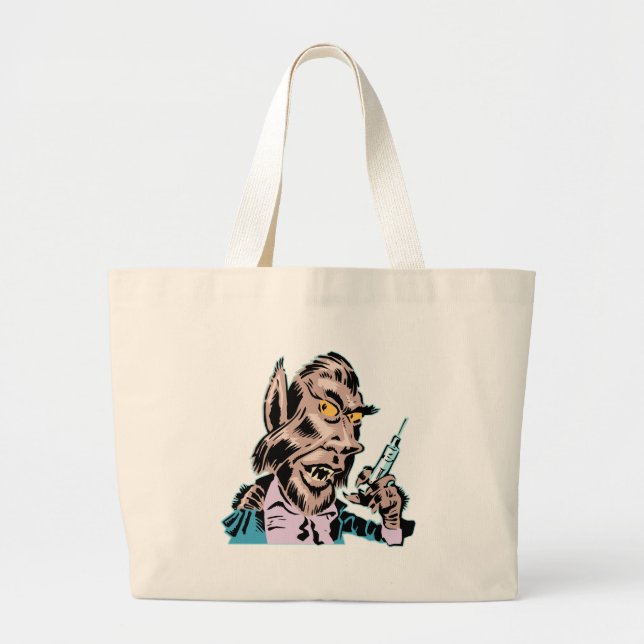 Needling Werewolf Large Tote Bag (Front)