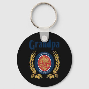 Needs A Cold Beer Happy Fathers Day Key Ring