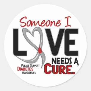 NEEDS A CURE 2 DIABETES T-Shirts & Gifts Classic Round Sticker