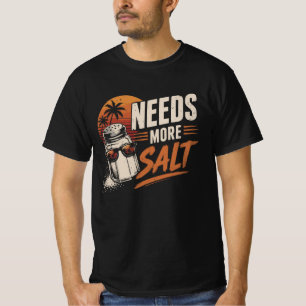 Needs More Salt Vintage Beach Sunset Funny T-Shirt