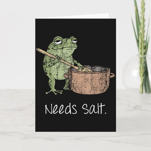 Needs Salt Funny Cooking Chef Gift  Card (Front)