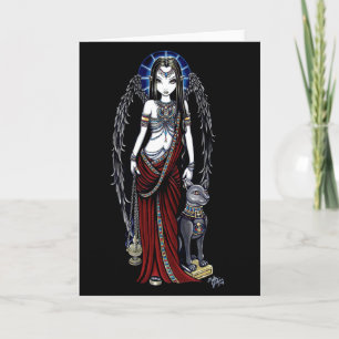 Nefertari Egyptian Angel Bastet Card