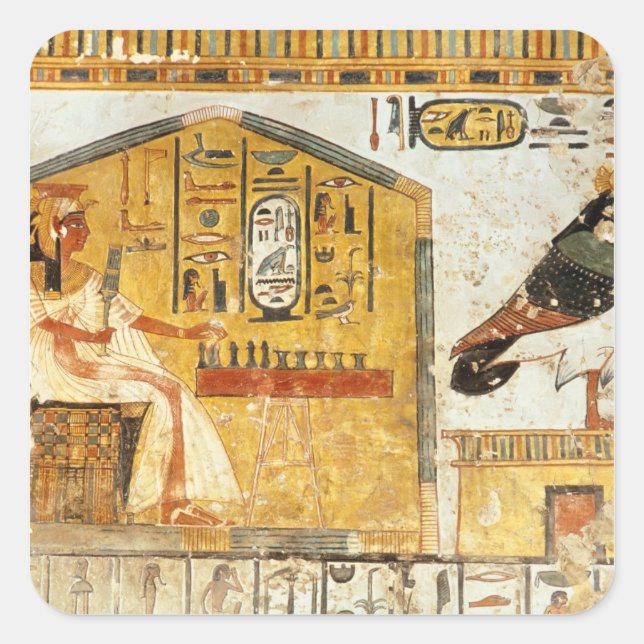 Nefertari playing senet square sticker (Front)