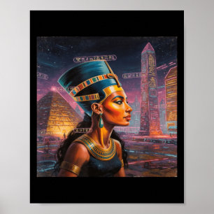 Nefertiti african american black queen graphic poster