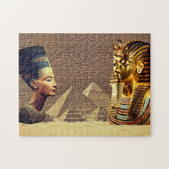 Nefertiti and Tutankhamun Ancient Royalty Jigsaw Puzzle (Horizontal)