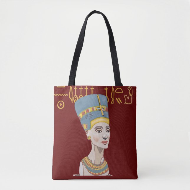 Nefertiti Colourful Portrait Tote Bag (Front)
