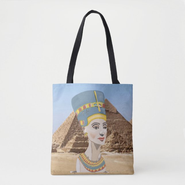 Nefertiti Colourful Portrait Tote Bag (Front)