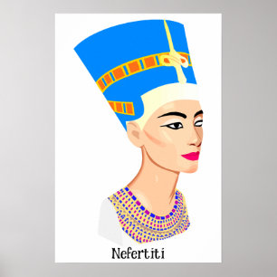 Nefertiti Egyptian queen portrait Poster