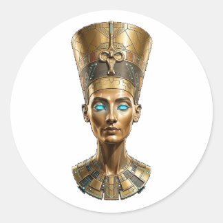 Nefertiti Golden Queen Classic Round Sticker